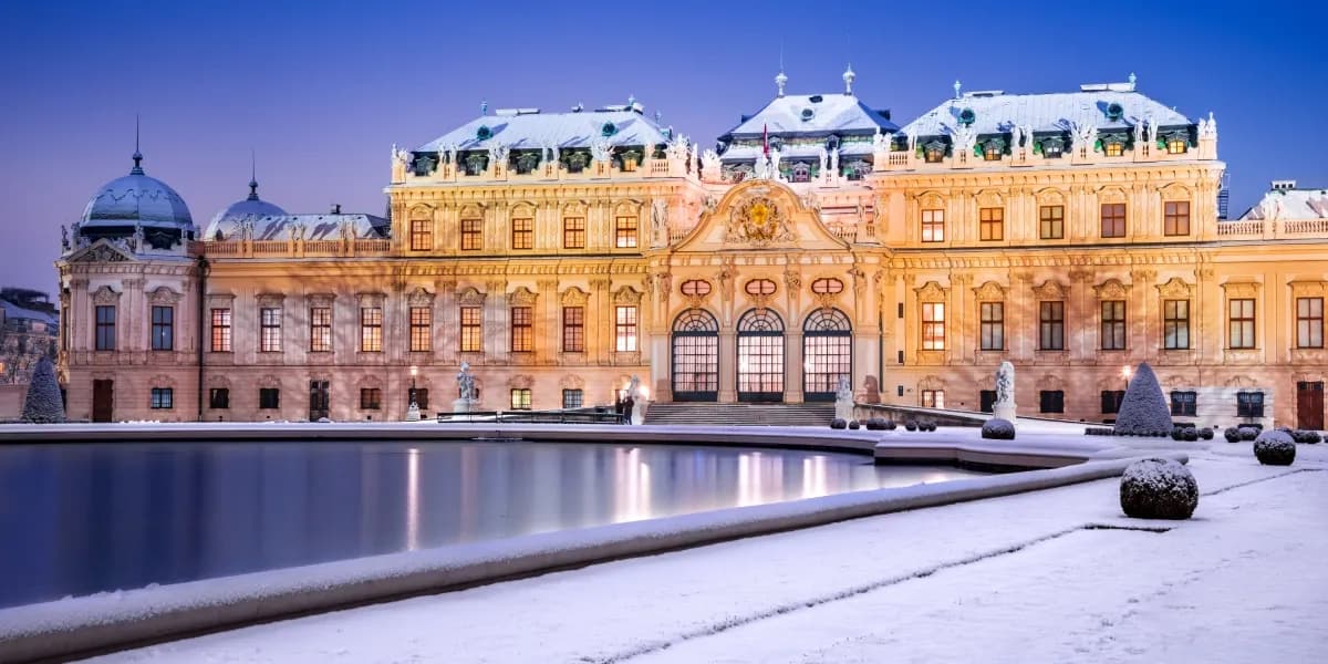 Belvedere ve Vídni v zimě